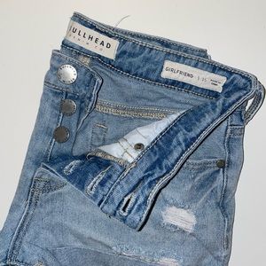 Light-wash Distressed Denim Shorts